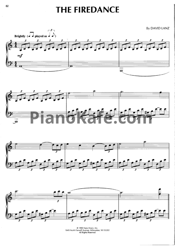 Ноты David Lanz - The firedance - PianoKafe.com