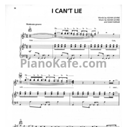 Ноты Maroon 5 - I can't lie - предпросмотр