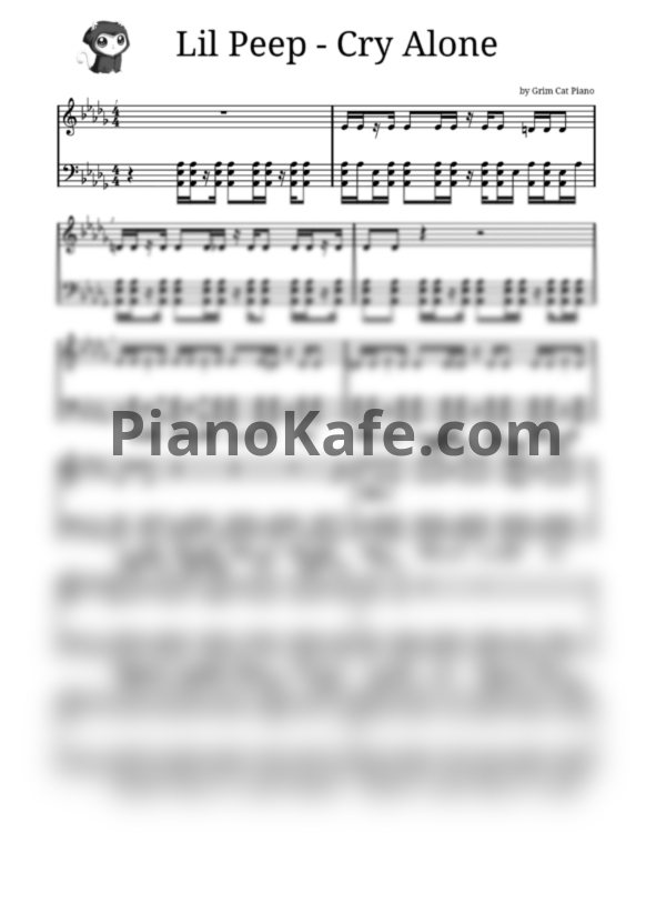 Ноты Lil Peep - Cry alone - PianoKafe.com