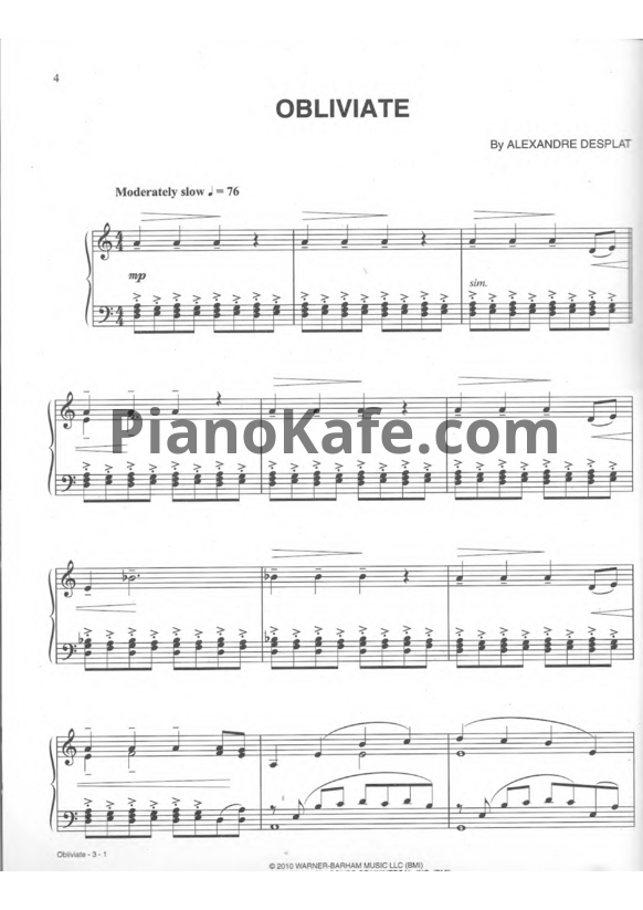 Ноты Alexandre Desplat - Harry Potter and the Deathly Hallows. Part 1 (Книга нот) - PianoKafe.com
