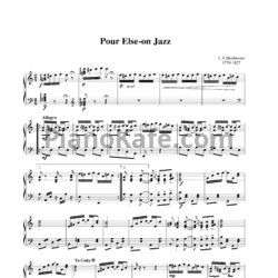 Ноты Людвиг ван Бетховен - К Элизе (в джазовой обработке) - предпросмотр