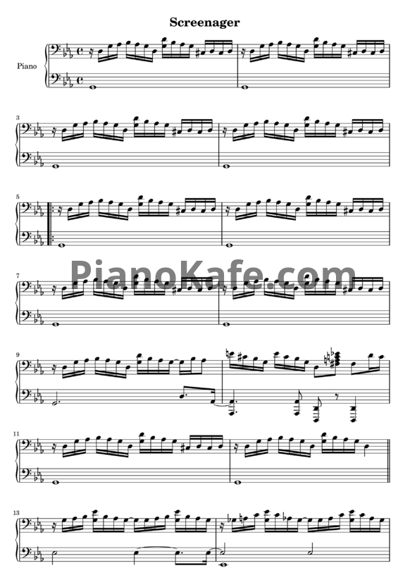 Ноты Muse - Screenager - PianoKafe.com
