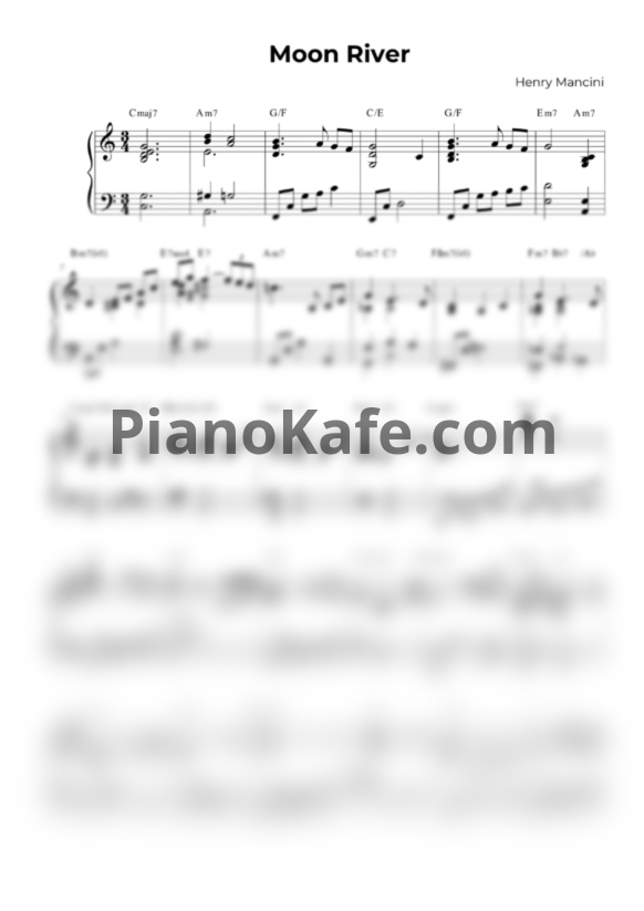 Ноты Henry Mancini - Moon river (Версия 3) - PianoKafe.com