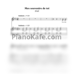 Ноты ZAZ - Mes souvenirs de toi