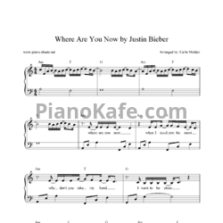 Ноты Justin Bieber - Where are you now - предпросмотр