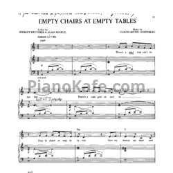 Ноты Claude-Michel Schonberg - Empty chairs at empty tables - предпросмотр
