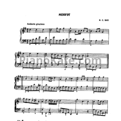 Ноты И. Бах - Менуэт соль мажор - предпросмотр