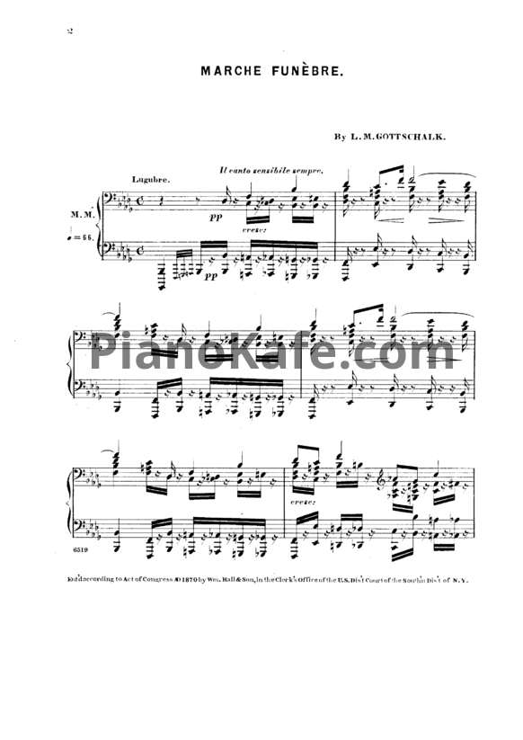 Ноты Луи Моро Готшалк - Marche funebre (Op. 16) - PianoKafe.com