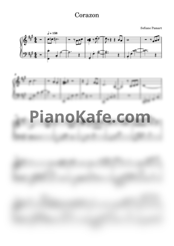 Ноты Sofiane Pamart - Corazon - PianoKafe.com