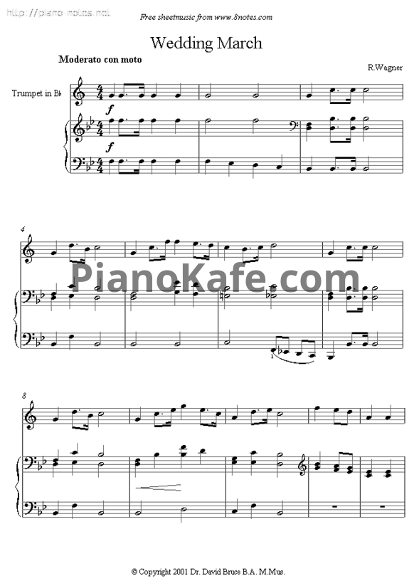 Ноты Рихард Вагнер - Свадебный марш из оперы "Лоэнгрин" - PianoKafe.com