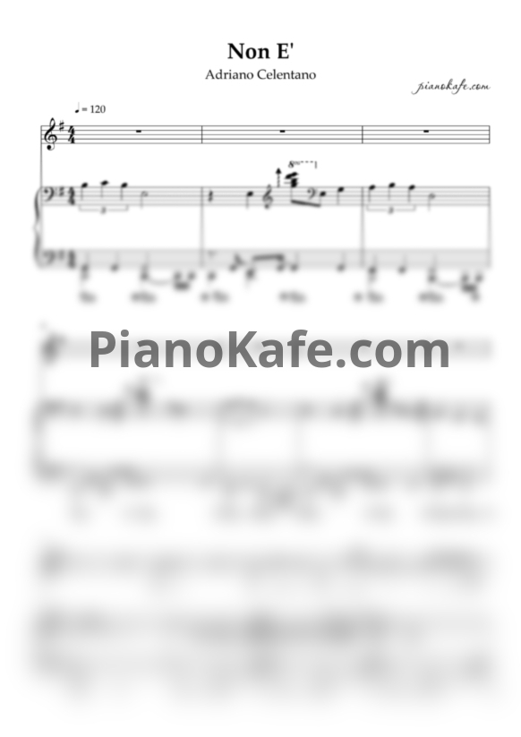 Ноты Adriano Celentano - Non E' - PianoKafe.com