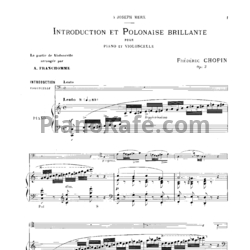Ноты Ф. Шопен - Интродукция и блестящий полонез для виолончели и фортепиано (Oр. 3) - предпросмотр