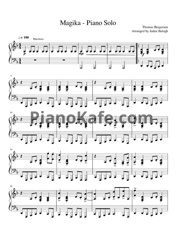 Ноты Two Steps From Hell - Magika - PianoKafe.com