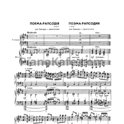 Ноты Н. Дремлюга - Поэма-рапсодия e-moll для бандуры с фортепиано - предпросмотр