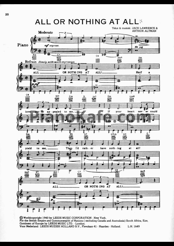 Ноты Frank Sinatra - Greatest hits - PianoKafe.com