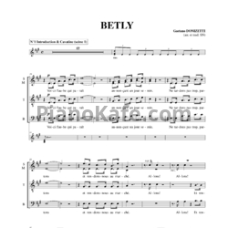 Ноты Gaetano Donizetti - Betly - предпросмотр