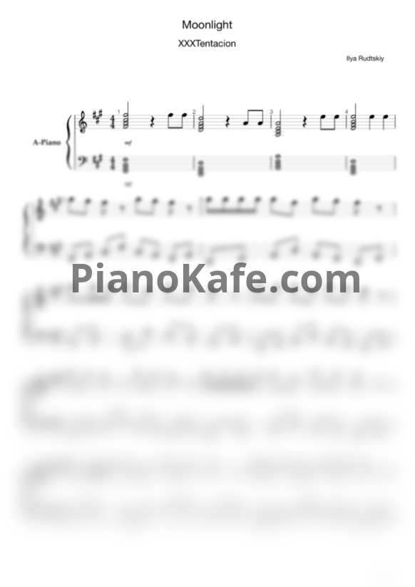 Ноты XXXTentacion - Moonlight - PianoKafe.com