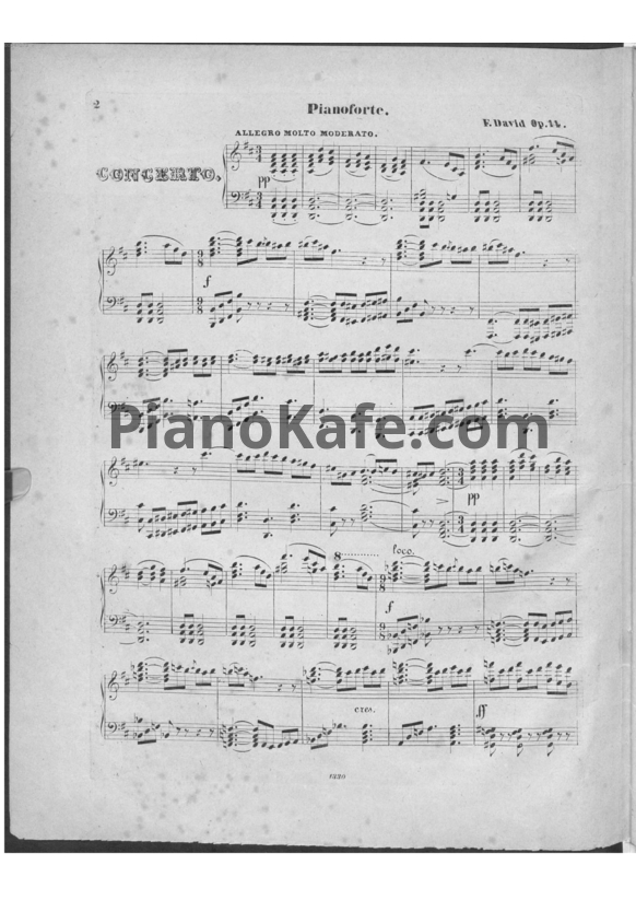 Ноты Ф. Давид - Концерт для скрипки №2 (Op. 14) (Версия 2) - PianoKafe.com