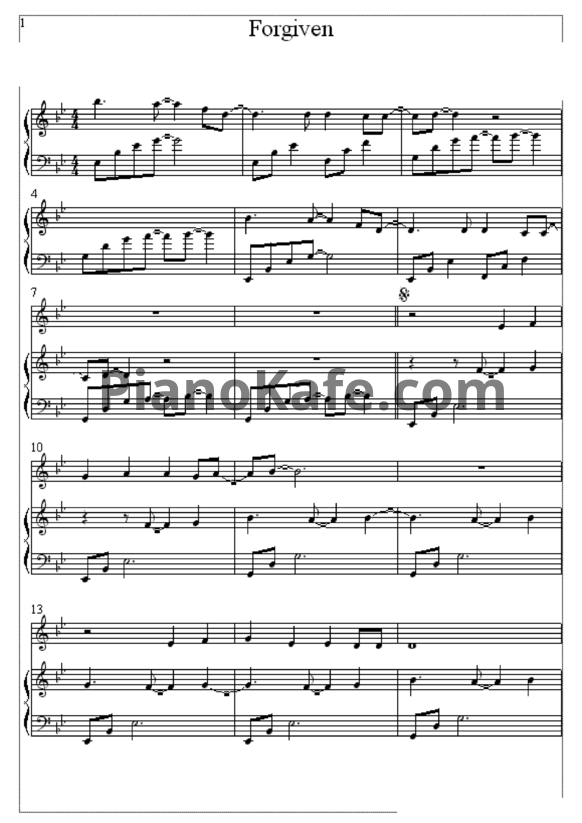 Ноты Within Temptation - Forgiven - PianoKafe.com