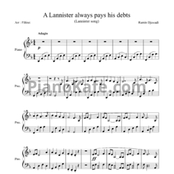 Ноты Ramin Djawadi - A Lannister always pays his debts - предпросмотр