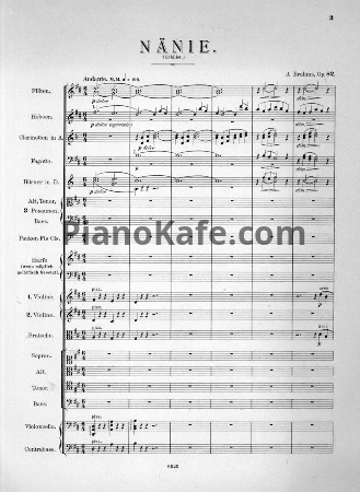 Ноты Иоганнес Брамс - Нения (Соч. 82, партитура) - PianoKafe.com