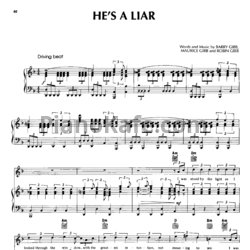 Ноты Bee Gees - He's a liar - предпросмотр
