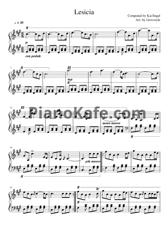 Ноты Kai Engel - Lesicia - PianoKafe.com
