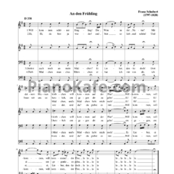 Ноты Франц Шуберт - An den Frühling, D338 - предпросмотр