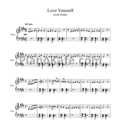 Ноты Justin Bieber - Love yourself - предпросмотр