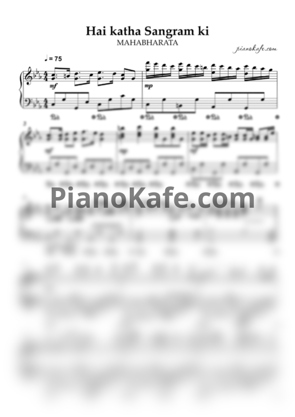 Ноты MAHABHARATA - Hai katha Sangram ki (Piano cover) - PianoKafe.com