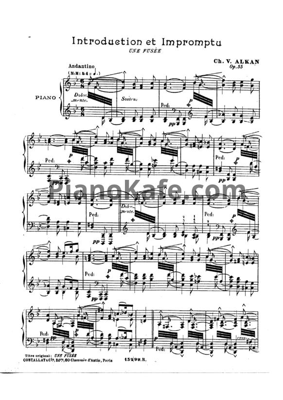 Ноты Шарль Алькан - Une Fusée (Op. 55) - PianoKafe.com