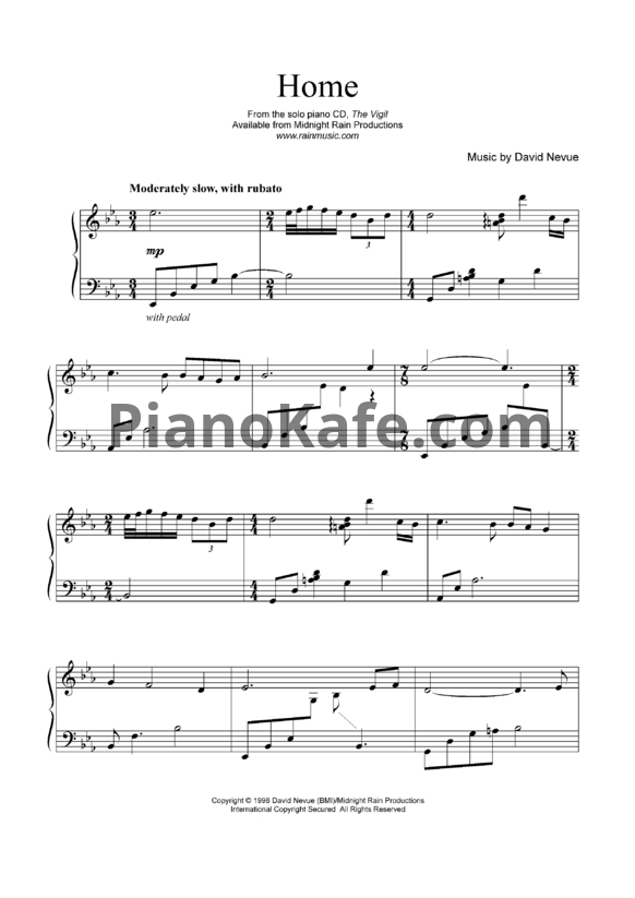 Ноты David Nevue - Home - PianoKafe.com
