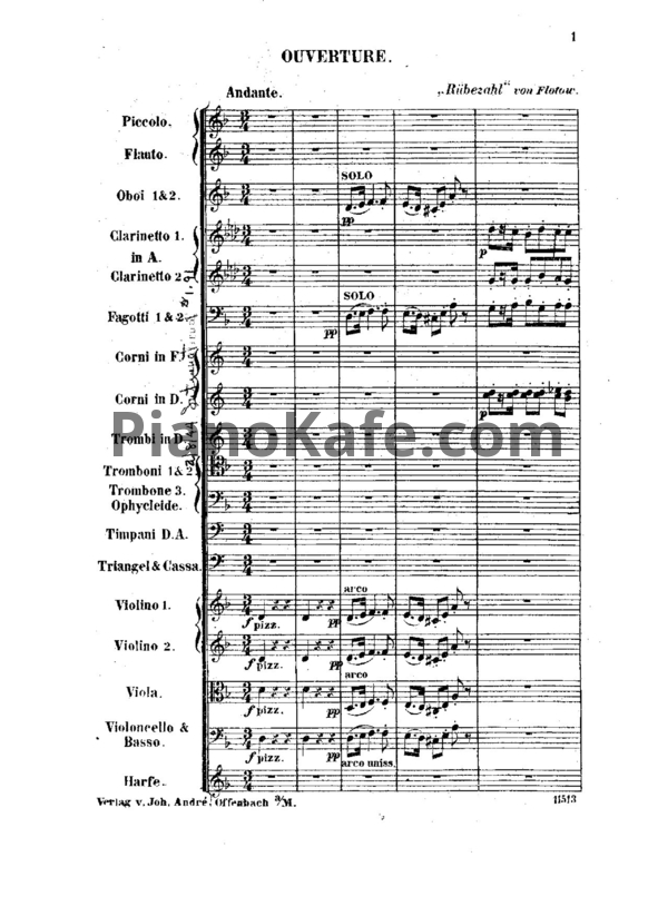 Ноты Фридрих фон Флотов - Увертюра "Рюбецаль" (Партитура) - PianoKafe.com