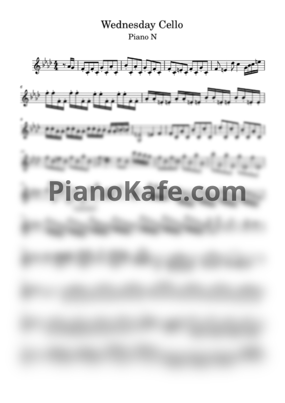 Ноты Wednesday Addams Playing Cello (The Rolling Stones - Paint It, Black) - PianoKafe.com