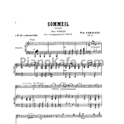 Ноты Пабло де Сарасате - Сон (Соч. 11) - предпросмотр