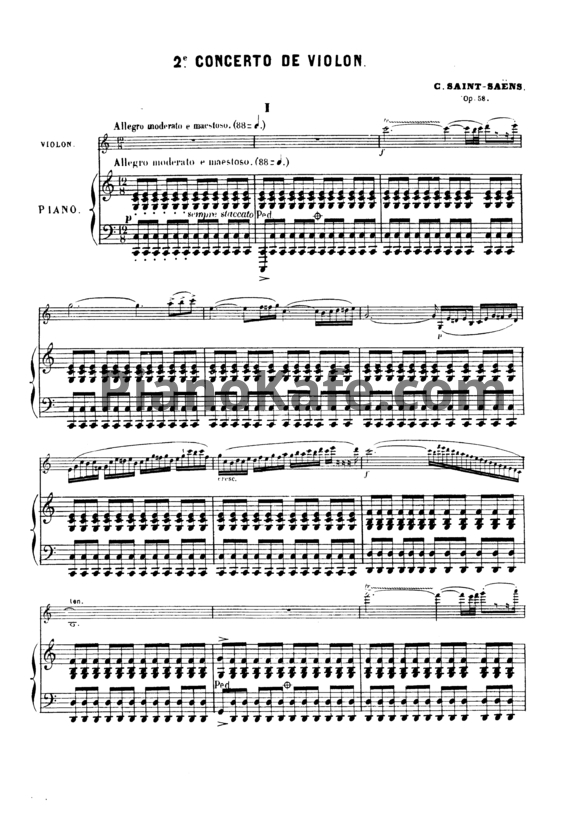 Ноты Камиль Сен-Санс - Концерт №2 до мажор (Op. 58) - PianoKafe.com