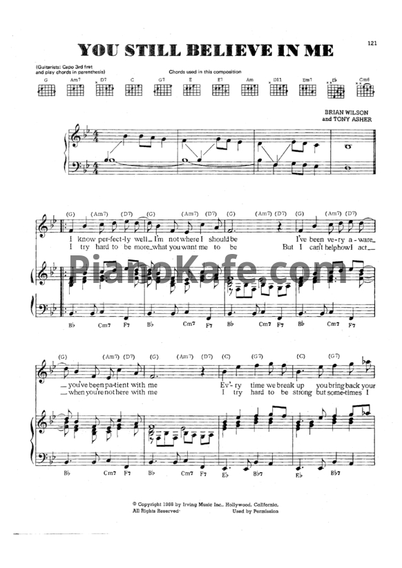 Ноты The Beach Boys - You still believe in me - PianoKafe.com
