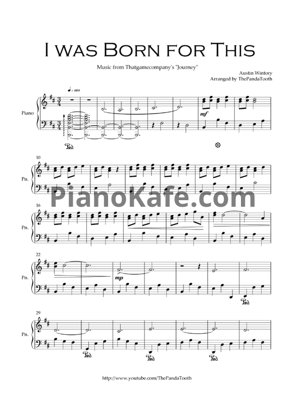 Ноты Austin Wintory - I was born for this - PianoKafe.com