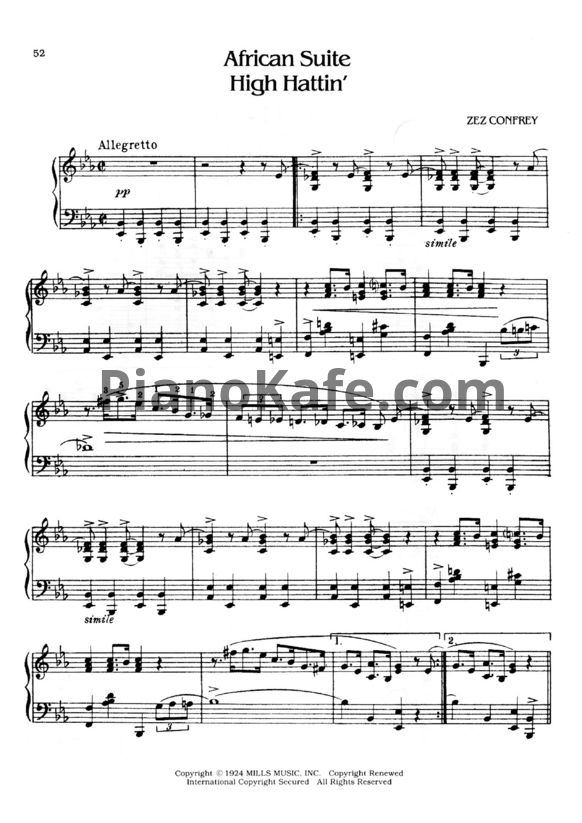 Ноты Zez Confrey - High hattin' - PianoKafe.com