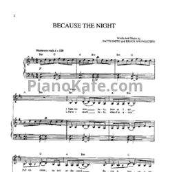 Ноты Patti Smith - Because the night - предпросмотр