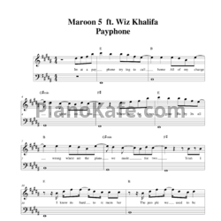 Ноты Maroon 5 ft. Wiz Khalifa - Payphone - предпросмотр