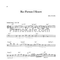 Ноты Bill Evans - Re: Person I knew - предпросмотр