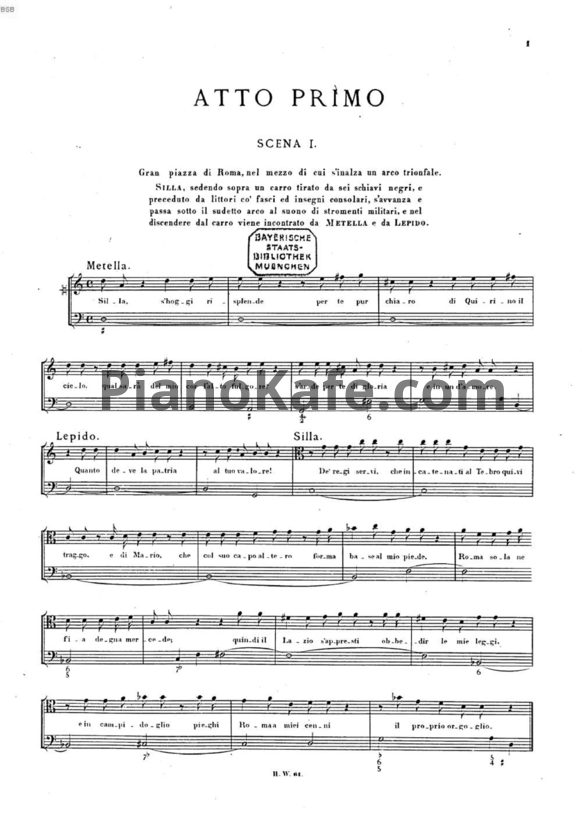 Ноты Георг Гендель - Опера "Сулла" (HWV 10) - PianoKafe.com