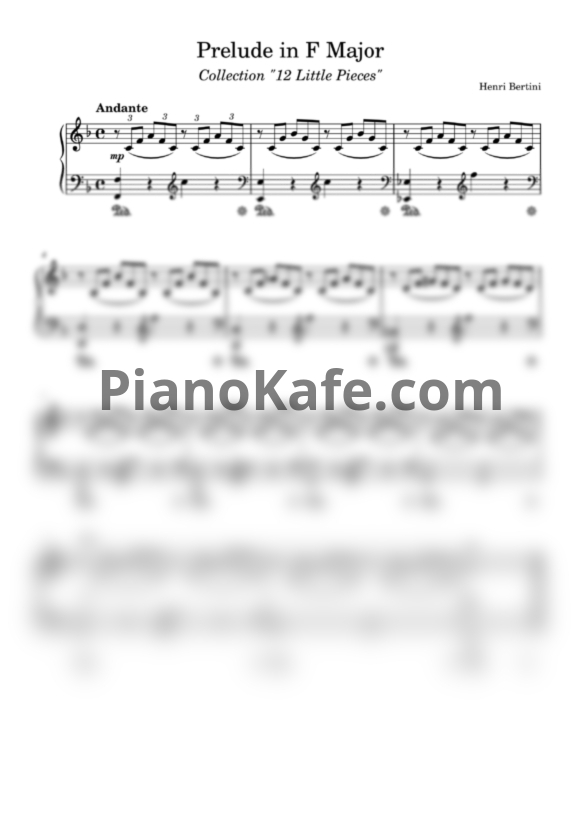Ноты Henri Bertini - Prelude in F Major - PianoKafe.com