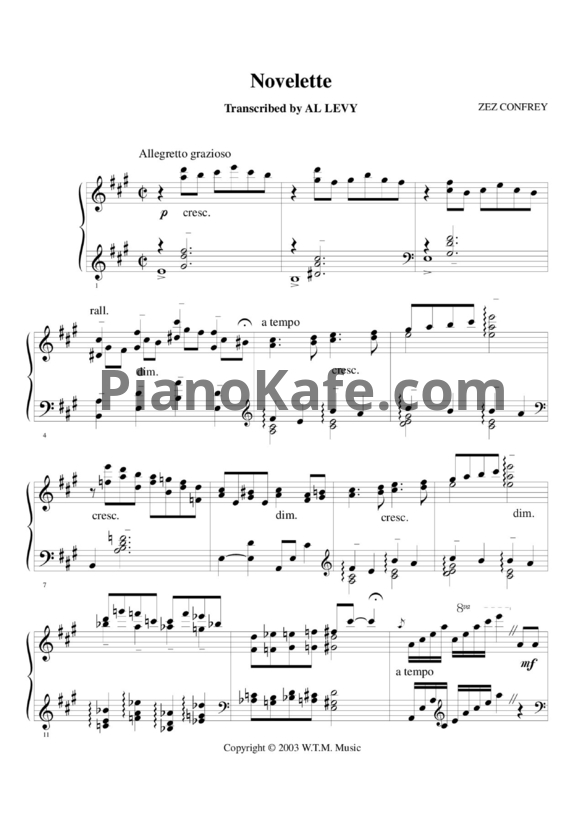 Ноты Zez Confrey - Novelette - PianoKafe.com