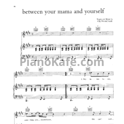 Ноты A-ha - Between your mama and yourself - предпросмотр