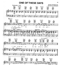 Ноты Michelle Branch - One of these days (Версия 2) - предпросмотр