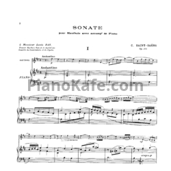 Ноты Камиль Сен-Санс - Соната для гобоя и фортепиано ре мажор (Op. 166) - предпросмотр