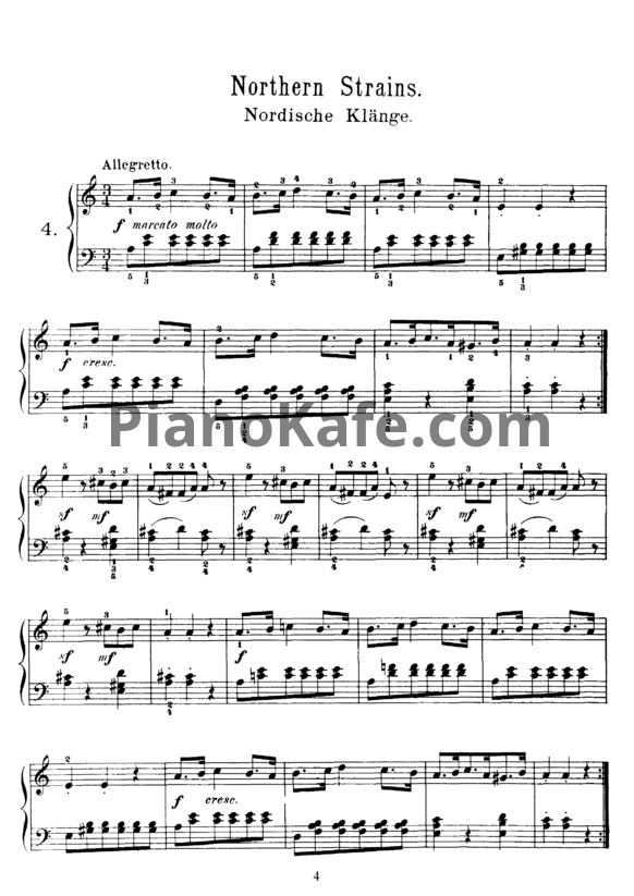 Ноты Корнелиус Гурлитт - Nothern strains (Op. 101, №4) - PianoKafe.com