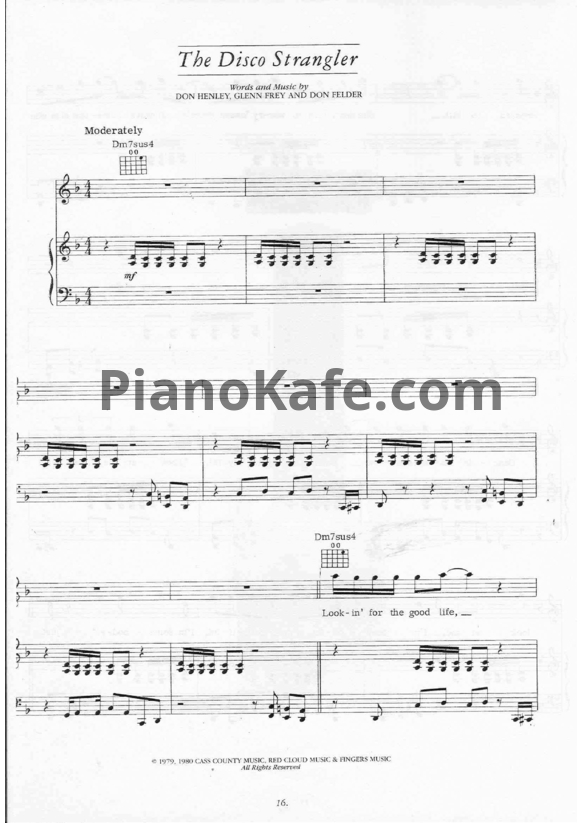 Ноты The Eagles - The disco strangler - PianoKafe.com